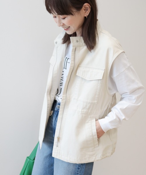 AMERICAN HOLIC（アメリカンホリック）の「ミリタリーアウトポケットベスト（ベスト・レディース・カーキ/アイボリー・FREE）」の13枚目の写真