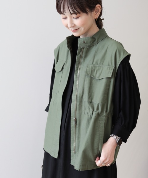 AMERICAN HOLIC（アメリカンホリック）の「ミリタリーアウトポケットベスト（ベスト・レディース・カーキ/アイボリー・FREE）」の16枚目の写真