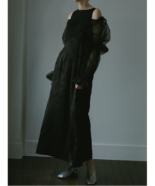 AMAIL(アマイル)の「Frower bon tulle dress(ドレス・レディース・ブラック/ベージュ・FREE)」の18枚目の写真