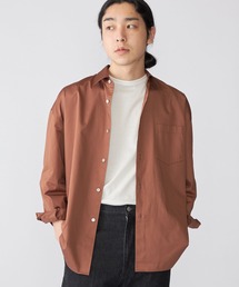 STUDIOUS シャツ　ウィメンズ　ブラウンシャツ　ブラウン　サテン風 レディースモデル サテンシャツ ブラウン・全36色カラーシャツ