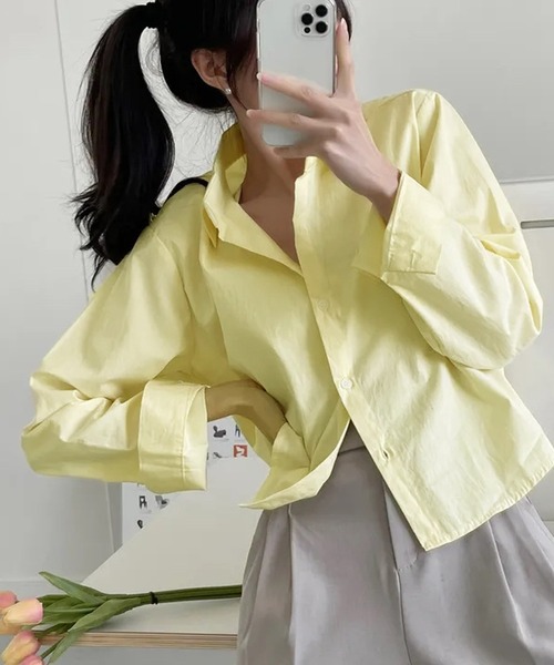 HALEY PESCA（ヘーリーペスカ）の「HALEY PESCA/クロップドカラーシャツ（シャツ/ブラウス・レディース・ホワイト/グリーン/ブルー/ネイビー/イエロー・SMALL/MEDIUM/LARGE）」の13枚目の写真