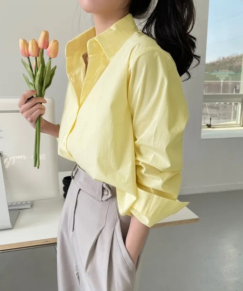 HALEY PESCA（ヘーリーペスカ）の「HALEY PESCA/クロップドカラーシャツ（シャツ/ブラウス・レディース・ホワイト/グリーン/ブルー/ネイビー/イエロー・SMALL/MEDIUM/LARGE）」の10枚目の写真