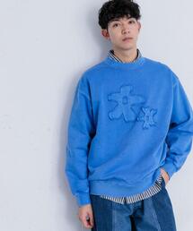 ポップアートフラワーフェードスウェットシャツ