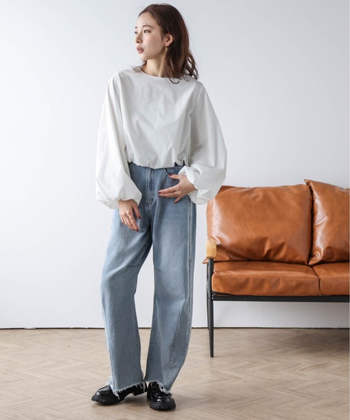 AMELY(エミリー)の「バルーン袖ブラウス(シャツ/ブラウス・レディース・ホワイト/ブラック・フリー)」の3枚目の写真