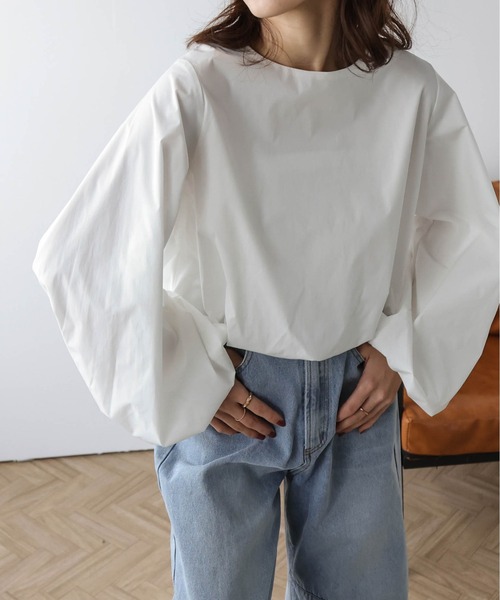 AMELY(エミリー)の「バルーン袖ブラウス(シャツ/ブラウス・レディース・ホワイト/ブラック・フリー)」の7枚目の写真