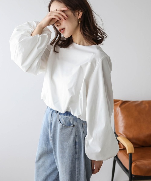 AMELY(エミリー)の「バルーン袖ブラウス(シャツ/ブラウス・レディース・ホワイト/ブラック・フリー)」の5枚目の写真