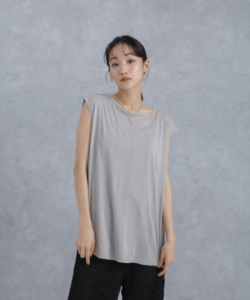 NANO universe(ナノユニバース)の「Robert P. Miller/別注 Light Prib Tank(Tシャツ/カットソー・レディース・ブラック/ライトグレー/サーモンピンク・FREE)」の3枚目の写真