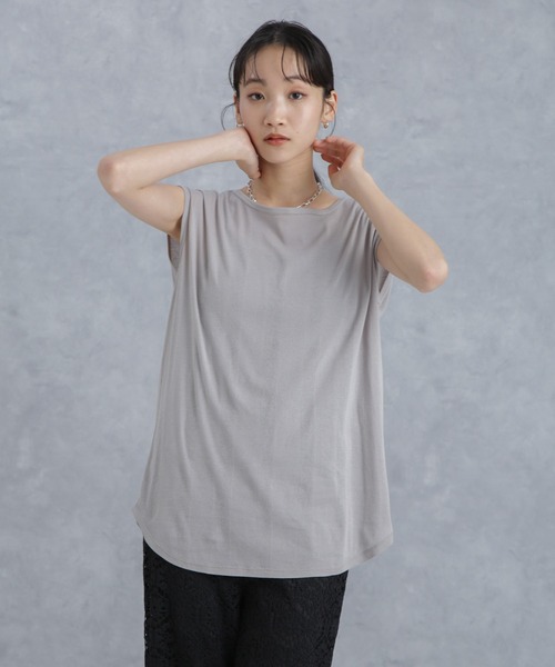 NANO universe(ナノユニバース)の「Robert P. Miller/別注 Light Prib Tank(Tシャツ/カットソー・レディース・ブラック/ライトグレー/サーモンピンク・FREE)」の20枚目の写真