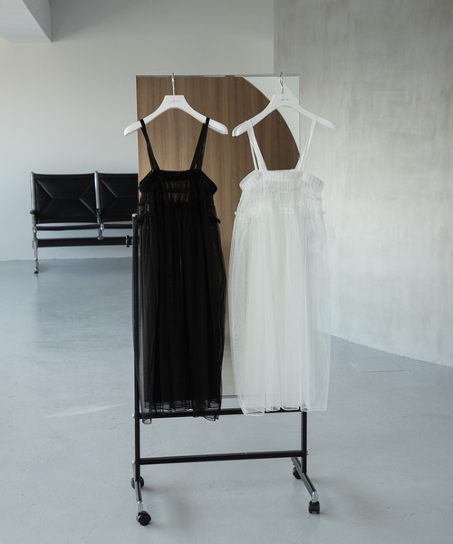 セール】sheer layered 2way cami op / シアーレイヤード2wayキャミ 