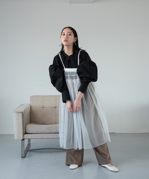 【送料込】韓国人気★Ovbeige CREASE SHEER LAYERED ワンピース OSAKA POPUP STORE LINE UP✨ カラー別オケージョン