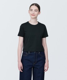 婦人 ムラ糸ショート丈半袖Tシャツ(クルーネック)