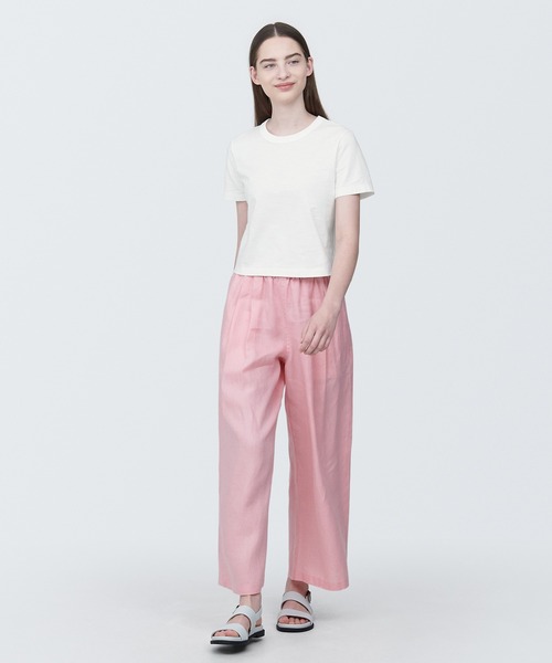 無印良品（ムジルシリョウヒン）の「婦人　ムラ糸ショート丈半袖Ｔシャツ（クルーネック）（Tシャツ/カットソー・レディース・レッド/ライトグリーン/ライトグレー/ホワイト/ブルー/ブラック・XL/L/M/S）」の14枚目の写真
