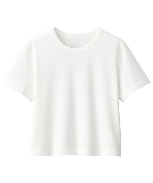 無印良品（ムジルシリョウヒン）の「婦人　ムラ糸ショート丈半袖Ｔシャツ（クルーネック）（Tシャツ/カットソー・レディース・レッド/ライトグリーン/ライトグレー/ホワイト/ブルー/ブラック・XL/L/M/S）」の18枚目の写真