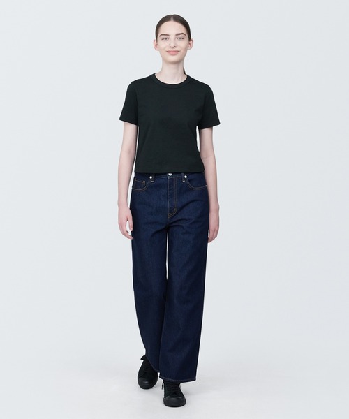 無印良品（ムジルシリョウヒン）の「婦人　ムラ糸ショート丈半袖Ｔシャツ（クルーネック）（Tシャツ/カットソー・レディース・レッド/ライトグリーン/ライトグレー/ホワイト/ブルー/ブラック・XL/L/M/S）」の20枚目の写真