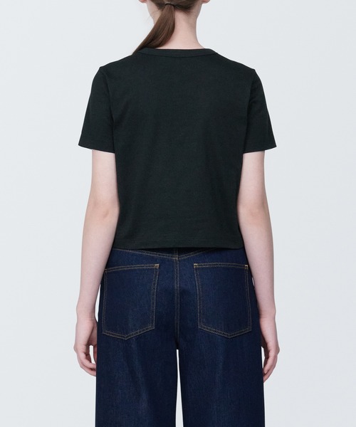 無印良品（ムジルシリョウヒン）の「婦人　ムラ糸ショート丈半袖Ｔシャツ（クルーネック）（Tシャツ/カットソー・レディース・レッド/ライトグリーン/ライトグレー/ホワイト/ブルー/ブラック・XL/L/M/S）」の22枚目の写真