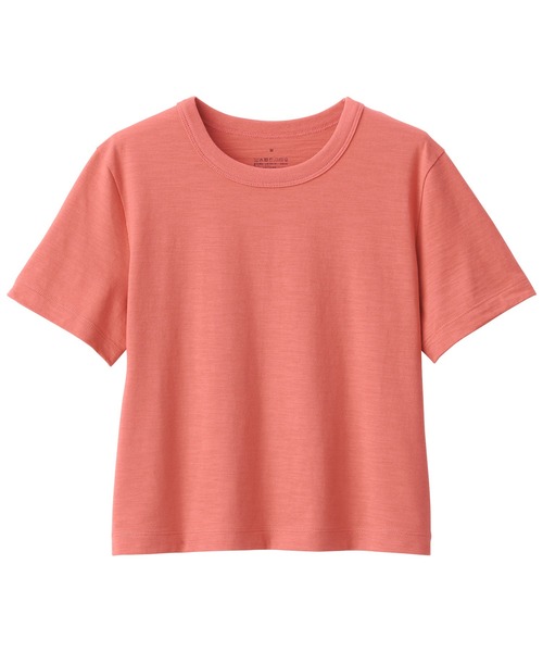 無印良品（ムジルシリョウヒン）の「婦人　ムラ糸ショート丈半袖Ｔシャツ（クルーネック）（Tシャツ/カットソー・レディース・レッド/ライトグリーン/ライトグレー/ホワイト/ブルー/ブラック・XL/L/M/S）」の12枚目の写真