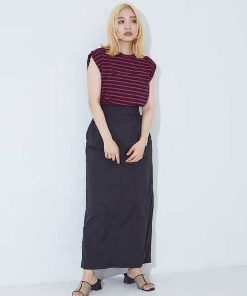 NOMINE(ノミネ)の「カットコンビ ワッシャー ワンピース(ワンピース・レディース・ブラック/レッド/ホワイト/グリーン・フリー)」の4枚目の写真