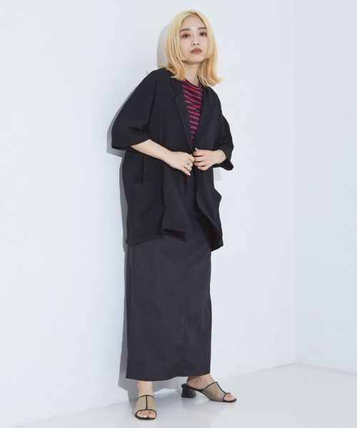 NOMINE(ノミネ)の「カットコンビ ワッシャー ワンピース(ワンピース・レディース・ブラック/レッド/ホワイト/グリーン・フリー)」の19枚目の写真