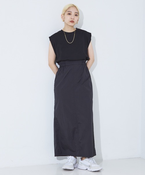 NOMINE(ノミネ)の「カットコンビ ワッシャー ワンピース(ワンピース・レディース・ブラック/レッド/ホワイト/グリーン・フリー)」の17枚目の写真