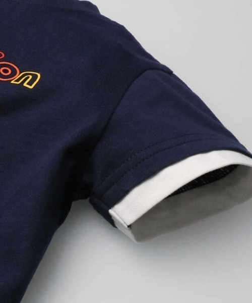 Moujonjon(ムージョンジョン)の「カラフルロゴプリント半袖Tシャツ(Tシャツ/カットソー・キッズ・ホワイト/ネイビー・80/90/100/110/120/130/140)」の4枚目の写真