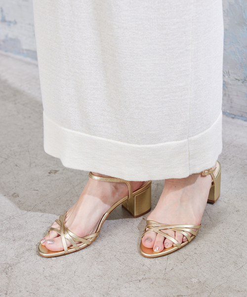 SLOBE IENA（スローブイエナ）の「SLOBE ナローヒールサンダル（サンダル・レディース・ゴールド/ブラウン・23cm/23.5cm/24cm/24.5cm）」の6枚目の写真