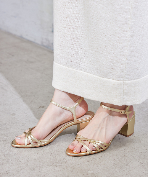 SLOBE IENA（スローブイエナ）の「SLOBE ナローヒールサンダル（サンダル・レディース・ゴールド/ブラウン・23cm/23.5cm/24cm/24.5cm）」の5枚目の写真