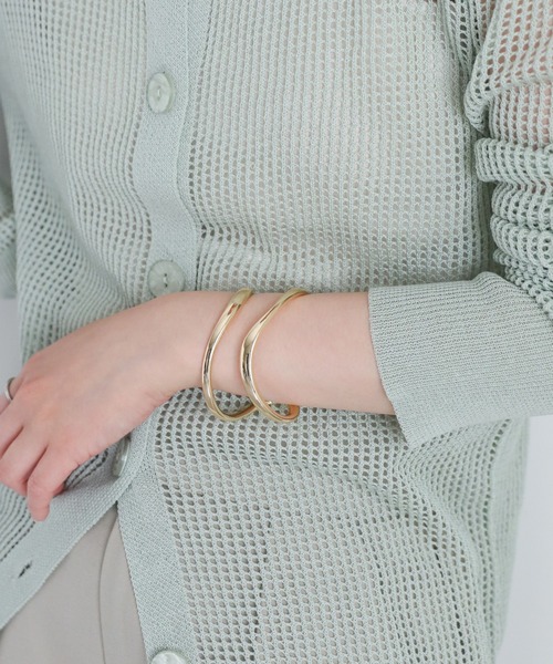 select MOCA（セレクトモカ）の「ダブルラインバングル（バングル/リストバンド・レディース・ゴールド/シルバー・FREE）」の8枚目の写真