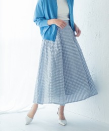 小さいサイズ 綿混シアーチェック柄スカート 低身長さん・小柄女性