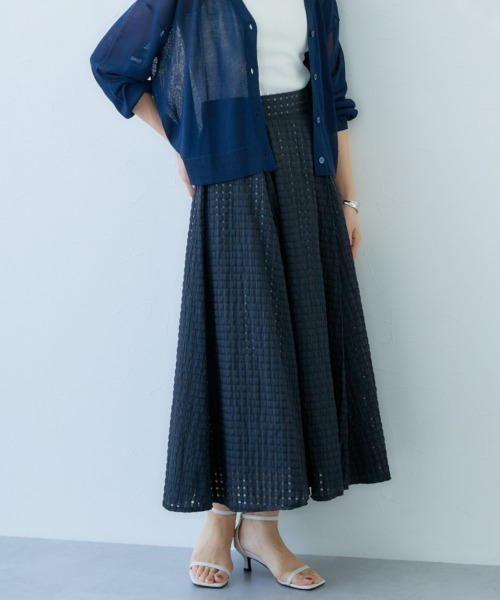 Petitjo(プッチージョ)の「小さいサイズ 綿混シアーチェック柄スカート 低身長さん・小柄女性(スカート・レディース・ブルー/ブラック/ホワイト・PSS/PS/PM/PL)」の12枚目の写真