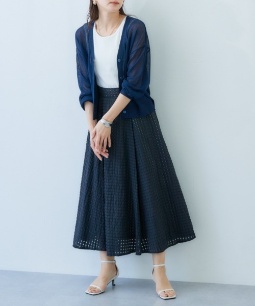 Petitjo(プッチージョ)の「小さいサイズ 綿混シアーチェック柄スカート 低身長さん・小柄女性(スカート・レディース・ブルー/ブラック/ホワイト・PSS/PS/PM/PL)」の11枚目の写真