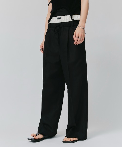 セール】【led.tokyo】ウエストレイヤードデザインスラックス