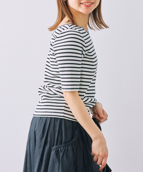 BABYLONE（バビロン）の「【81BRANCA】＜別注＞ボーダーカットソー（Tシャツ/カットソー・レディース・ブラック/ホワイト・フリー）」の8枚目の写真