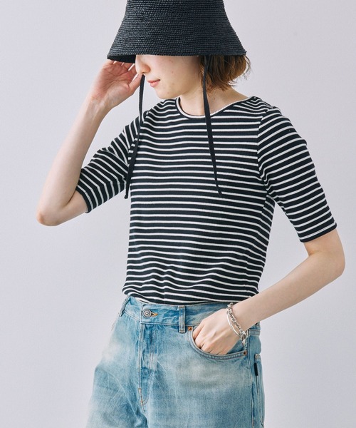 BABYLONE（バビロン）の「【81BRANCA】＜別注＞ボーダーカットソー（Tシャツ/カットソー・レディース・ブラック/ホワイト・フリー）」の12枚目の写真