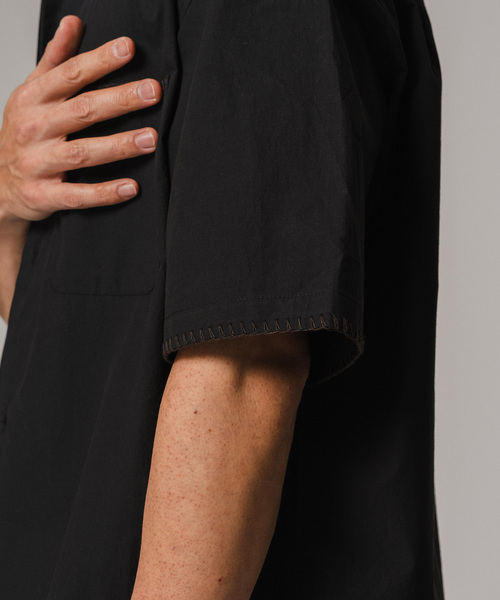 EDIFICE（エディフィス）の「ブランケットステッチ レギュラーカラー 半袖シャツ（シャツ/ブラウス・メンズ・ブルー系その他/ホワイト/ブラック/グリーン・LARGE/MEDIUM）」の12枚目の写真