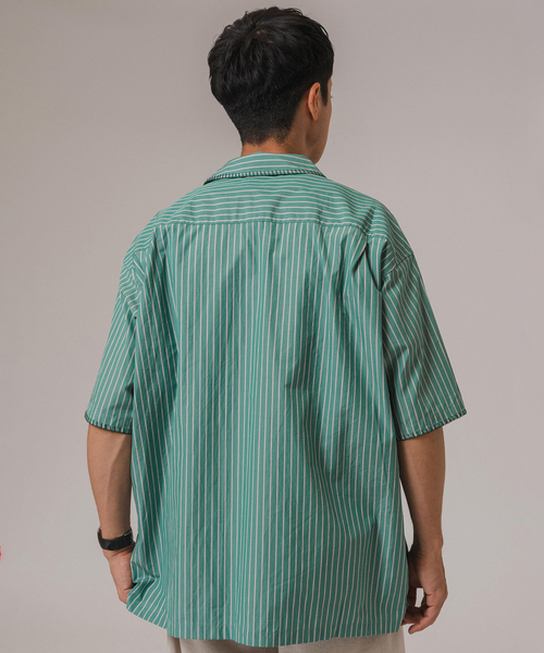 EDIFICE（エディフィス）の「ブランケットステッチ レギュラーカラー 半袖シャツ（シャツ/ブラウス・メンズ・ブルー系その他/ホワイト/ブラック/グリーン・LARGE/MEDIUM）」の19枚目の写真