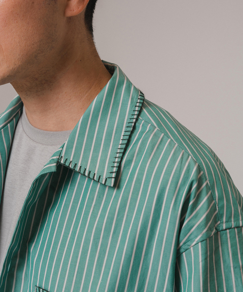 EDIFICE（エディフィス）の「ブランケットステッチ レギュラーカラー 半袖シャツ（シャツ/ブラウス・メンズ・ブルー系その他/ホワイト/ブラック/グリーン・LARGE/MEDIUM）」の20枚目の写真