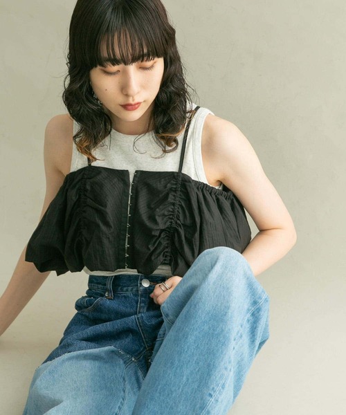 KBF（ケイビーエフ）の「2WAYパフスリーブビスチェ（その他トップス・レディース・ベージュ/ブラック/グレー・ONE）」の5枚目の写真