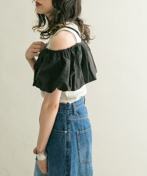 KBF（ケイビーエフ）の「2WAYパフスリーブビスチェ（その他トップス・レディース・ベージュ/ブラック/グレー・ONE）」の8枚目の写真