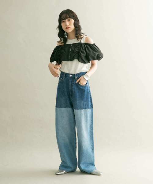 KBF（ケイビーエフ）の「2WAYパフスリーブビスチェ（その他トップス・レディース・ベージュ/ブラック/グレー・ONE）」の12枚目の写真