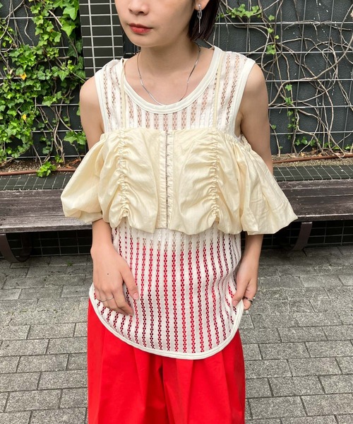 KBF（ケイビーエフ）の「2WAYパフスリーブビスチェ（その他トップス・レディース・ベージュ/ブラック/グレー・ONE）」の15枚目の写真