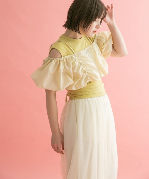 KBF（ケイビーエフ）の「2WAYパフスリーブビスチェ（その他トップス・レディース・ベージュ/ブラック/グレー・ONE）」の19枚目の写真