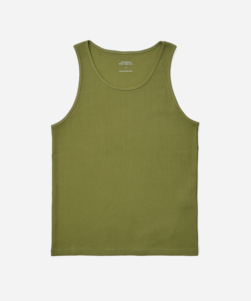 Saturdays NYC(サタデーズ ニューヨークシティ )の「Rib Knit Tank(タンクトップ・メンズ・オリーブ/ネイビー・S/M/L)」の2枚目の写真