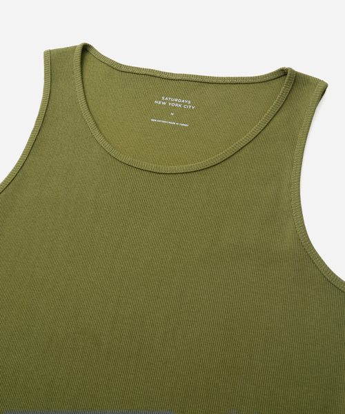 Saturdays NYC(サタデーズ ニューヨークシティ )の「Rib Knit Tank(タンクトップ・メンズ・オリーブ/ネイビー・S/M/L)」の4枚目の写真
