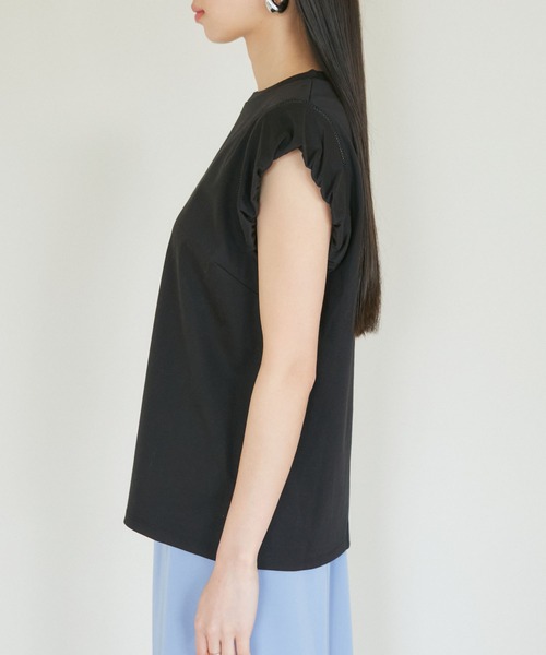 VIS(ビス)の「【洗える】シルケットポイントレースカットソー(Tシャツ/カットソー・レディース・ホワイト/ブラック/グリーン/ピンク・FREE)」の20枚目の写真