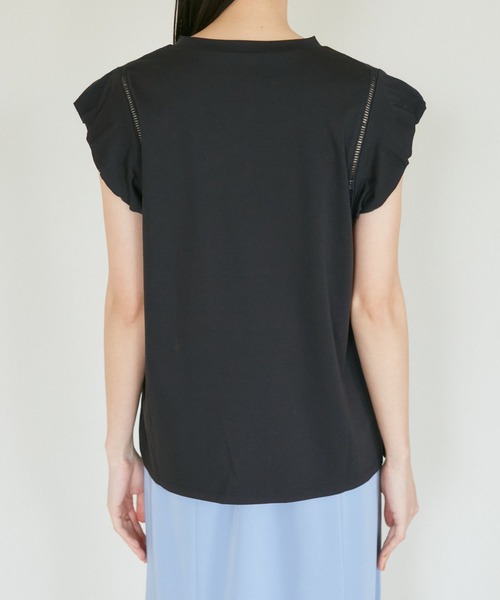 VIS(ビス)の「【洗える】シルケットポイントレースカットソー(Tシャツ/カットソー・レディース・ホワイト/ブラック/グリーン/ピンク・FREE)」の19枚目の写真