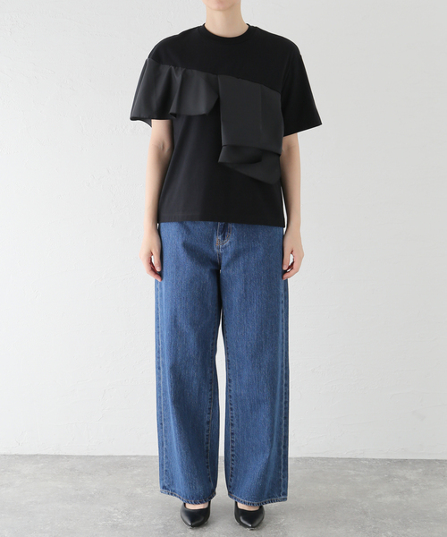 La TOTALITE(ラトータリテ)の「【MARECHAL TERRE/マルシャルテル】Ruffle Design T-shirt(Tシャツ/カットソー・レディース・ブラック/ホワイト/ライトグレー・FREE)」の11枚目の写真