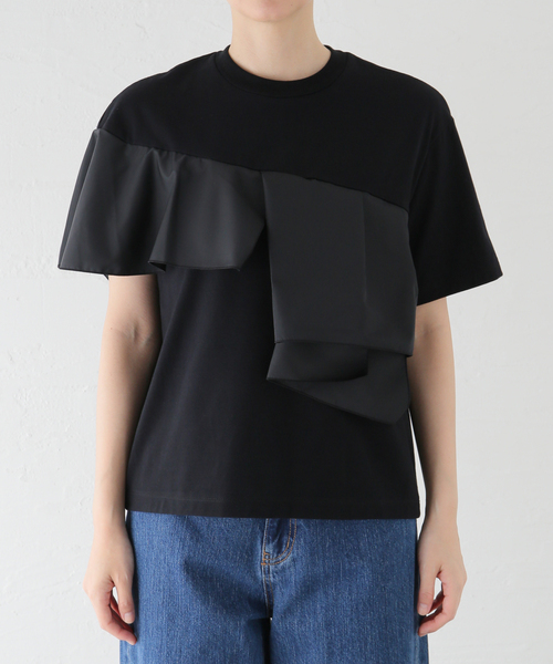 La TOTALITE(ラトータリテ)の「【MARECHAL TERRE/マルシャルテル】Ruffle Design T-shirt(Tシャツ/カットソー・レディース・ブラック/ホワイト/ライトグレー・FREE)」の12枚目の写真