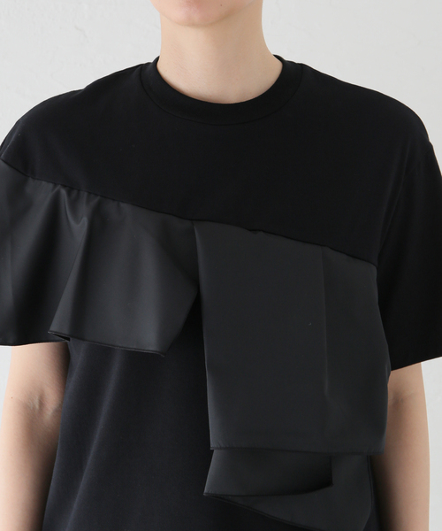 La TOTALITE(ラトータリテ)の「【MARECHAL TERRE/マルシャルテル】Ruffle Design T-shirt(Tシャツ/カットソー・レディース・ブラック/ホワイト/ライトグレー・FREE)」の15枚目の写真