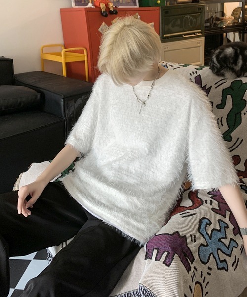 neos(ネオス)の「【FVLMEN】glitte shaggy halfsleeve tee/グリッター シャギー ハーフスリーブ T(Tシャツ/カットソー・メンズ・ホワイト/ブラック/ブラウン/ブルー・MEDIUM/LARGE/X-LARGE)」の9枚目の写真