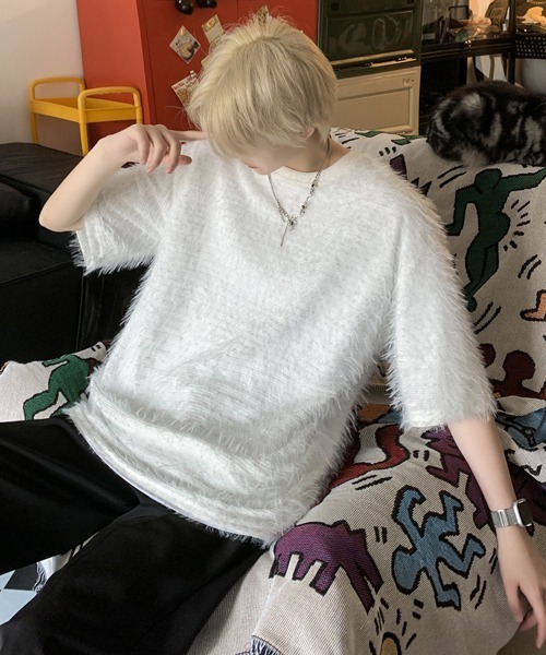 neos(ネオス)の「【FVLMEN】glitte shaggy halfsleeve tee/グリッター シャギー ハーフスリーブ T(Tシャツ/カットソー・メンズ・ホワイト/ブラック/ブラウン/ブルー・MEDIUM/LARGE/X-LARGE)」の10枚目の写真